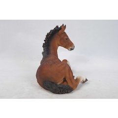 Horse Colt Laying Down Statue