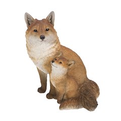 Mother & Baby Fox Sitting