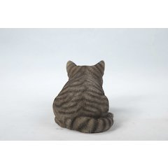 Sleeping Grey Tabby Cat Statue