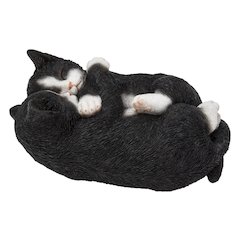 Sleeping Couple Cats - Black And White