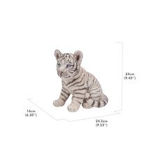 Sitting White Tiger Cub Statue