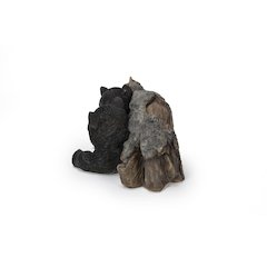 Black Bear Cubs Hiding Under Log Statue