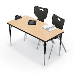 Activity Table - 36"X60" Rectangle - Fusion Maple Top Surface - Black Edgeband