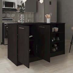 Maine Desk With Hutch Black MDF