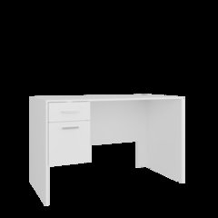 Office Desk with Two Drawers and Side Storage,Compact Computer Workstation,White