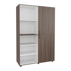 High Two Door Freestanding Armoire With Hanging Rod, White, Mahogany