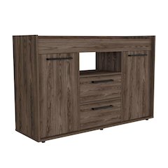 Hans Corner Bar Cabinet Macadamia MDF