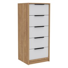 Kaia Five Drawer Dresser White / Pine MDF