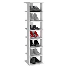 Odesto Vertical Shoe Rack White MDF