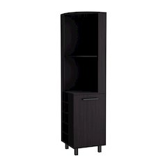 Kaia Corner Bar Cabinet Black Wengue MDF