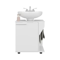 Under Sink Cabinet, Double Door Storage with Open Back, White