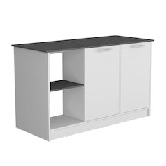 Juniper Kitchen Island White / Onyx MDF