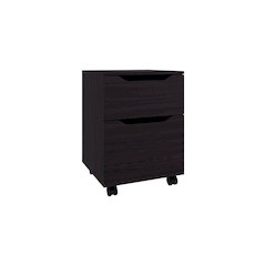Open Shelves Nightstand With One Door, Bedside Table For Bedroom Storage, Black