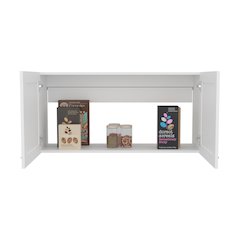 Wall Cabinet, Double Door, Wide, One Shelf, Kitchen, Storage Cabinet, White