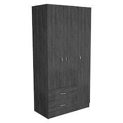 Austral Three Door Armoire Smokey Oak / White MDF