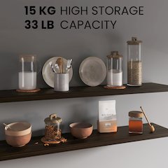 Ecco 47" Wide Floating Shelves Set Of 2, Shelves For Wall Decor, Dark Oak
