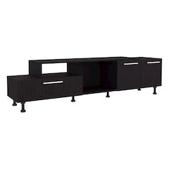 Athol 69" Wide Tv Stand Black MDF