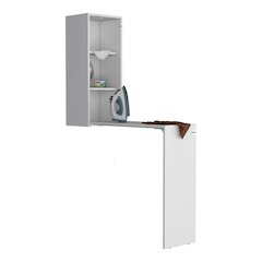 Portree Kitchen Island White / Macadamia MDF