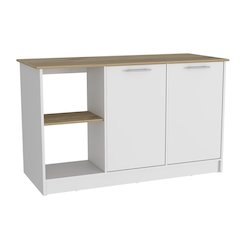 Juniper Kitchen Island White / Light Oak MDF