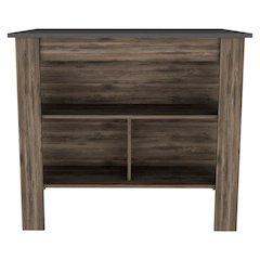 Cala Kitchen Island, Four Legs, Three Shelves Dark Brown / Onyx