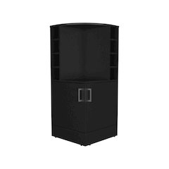 Jakes 42" Tall Corner Bar Cabinet Black MDF