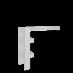 Kitchen Counter Table with Storage Shelf, Modern Design, White