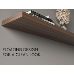 Ecco 47" Wide Floating Shelves Set Of 2, Shelves For Wall Decor, light brown