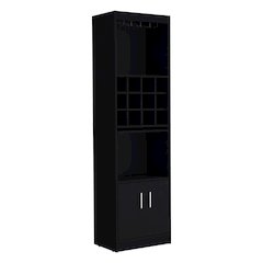 Kevil Bar Cabinet Black MDF