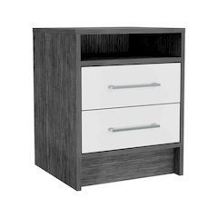 Eter Nightstand Smokey Oak / White MDF