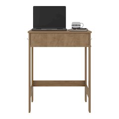 Hills Computer Desk With 2 Side Shelves And Spacious Worksurface, Natural Oak