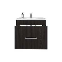 Tuhome One door Batroom Vanity Hatta Black MDF