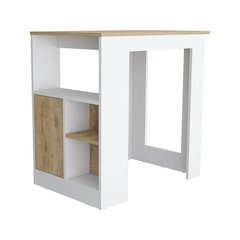 Stirling Kitchen Island White / Macadamia MDF