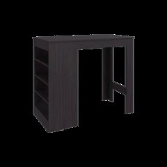 Counter Table with 4 Storage Shelves, Compact Home Bar,Space-Saving Design,Black