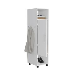 Cluster Cabinet Wardrove with Mirror White MDF