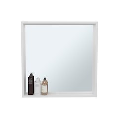 Medicine Cabinet with Mirror and Storage, Wall-Mounted Bathroom Organizer, White