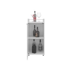 Minibar Cabinet Two Doors, Open Shelf And Compact Design, Bar Storage, White