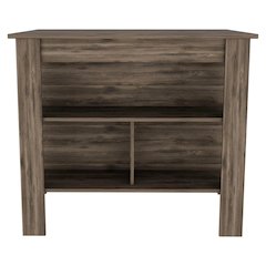 Cala Kitchen Island, Four Legs, Three Shelves Dark Brown