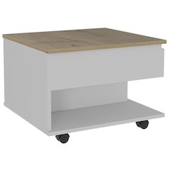 Luanda Coffee Table White / Light Oak MDF