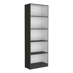 Home 4 Shelves Bookcase Matt Gray / White MDF