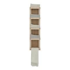 5-Tier Wall Towel Rack, Vertical Storage Organizer, Natural Oak