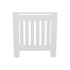 Radiator Cover Cabinet with Slatted Panel, Ventilated Decorative Enclosure,White