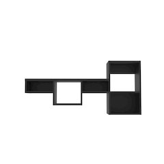 WALLSHE 47" Wide 7-Tier Wall Shelf Black Wengue MDF