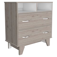 Portnova Dresser Light Gray / White MDF