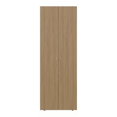 2 Doors Closet System Armoire, Hanging Rod and Storage Shelf, Natural Oak