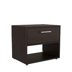 Alpine Nightstand Dark Walnut MDF