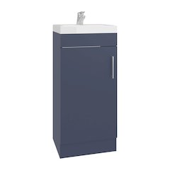 Floorstanding Bathroom Vanity with Sink, Look Storage Cabinet, White, Blue