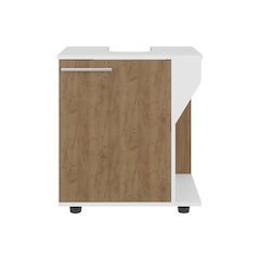 Under Sink Cabinet, Double Door Storage with Open Back, Natural Oak