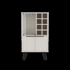 Aster 23" Wide Bar Cabinet White Washed Oak MDF