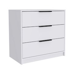 Kaia Three Drawer Dresser White MDF