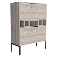 Lyrata Bar Cabinet Light Gray MDF